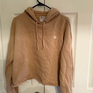 Champion Cropped Beige Hoodie